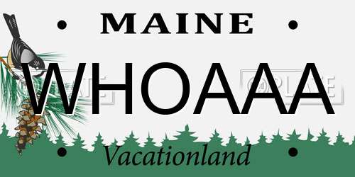 WHOAAA Maine License Plate