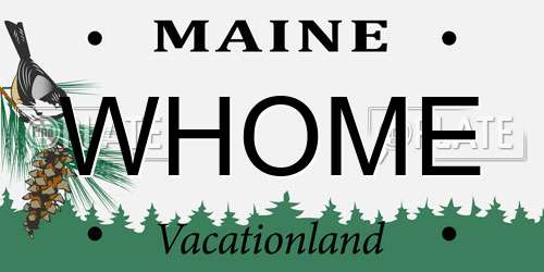 WHOME Maine License Plate