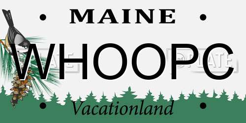 WHOOPC Maine License Plate