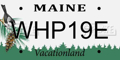 WHP19E Maine License Plate