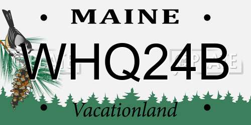 WHQ24B Maine License Plate