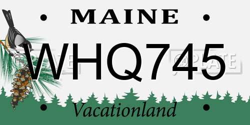 WHQ745 Maine License Plate
