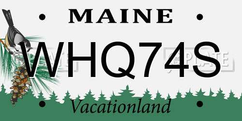 WHQ74S Maine License Plate