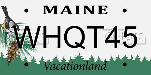 WHQT45 Maine License Plate