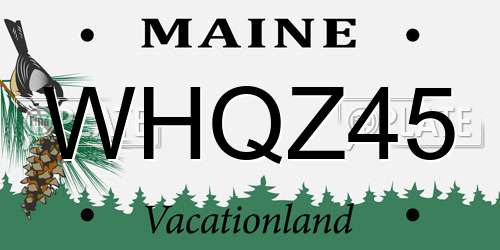 WHQZ45 Maine License Plate
