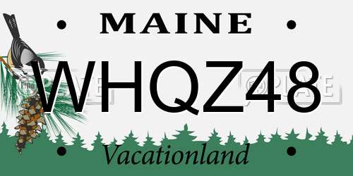 WHQZ48 Maine License Plate