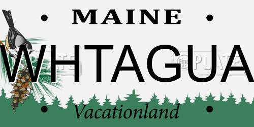 WHTAGUA Maine License Plate
