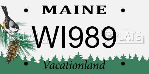 WI989 Maine License Plate