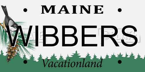 WIBBERS Maine License Plate