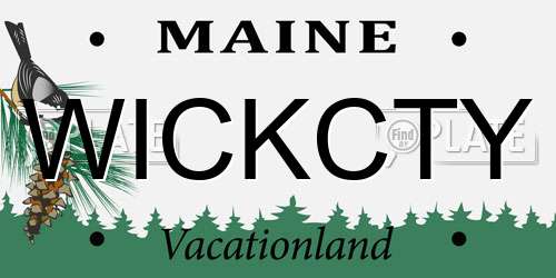 WICKCTY Maine License Plate