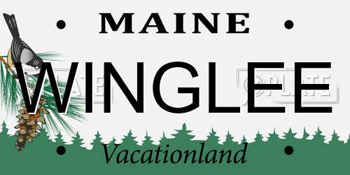 WINGLEE Maine License Plate