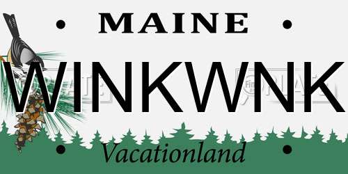 WINKWNK Maine License Plate