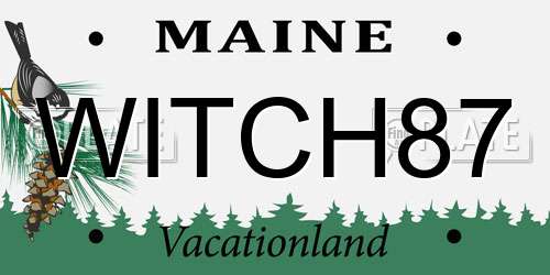 WITCH87 Maine License Plate