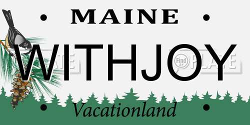 WITHJOY Maine License Plate