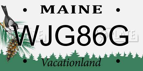 WJG86G Maine License Plate