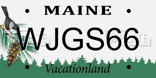 WJGS66 Maine License Plate