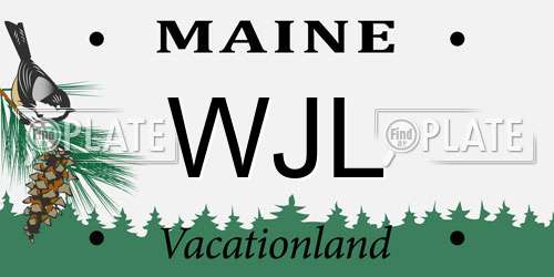 WJL Maine License Plate