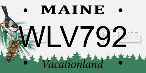 WLV792 Maine License Plate
