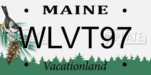 WLVT97 Maine License Plate