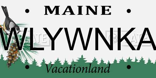 WLYWNKA Maine License Plate