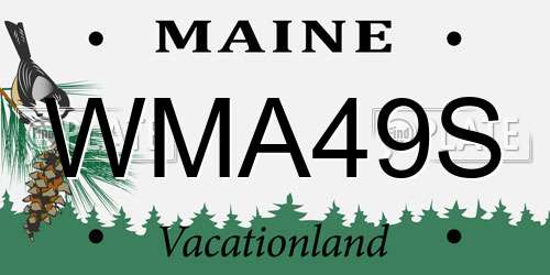 WMA49S Maine License Plate