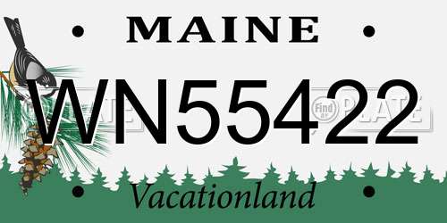 WN55422 Maine License Plate