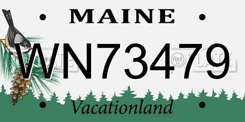 WN73479 Maine License Plate