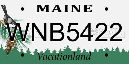 WNB5422 Maine License Plate