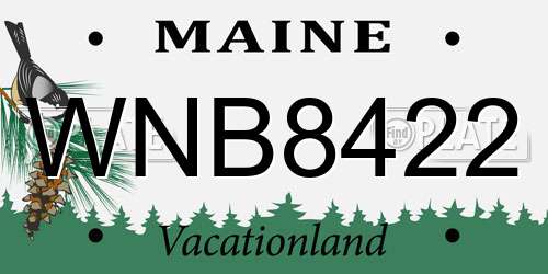WNB8422 Maine License Plate