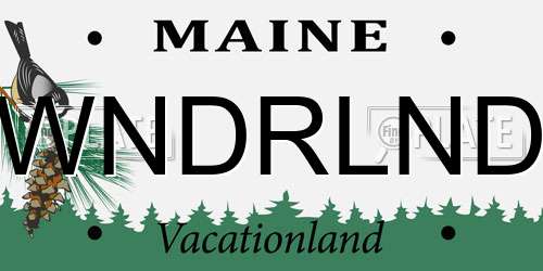 WNDRLND Maine License Plate