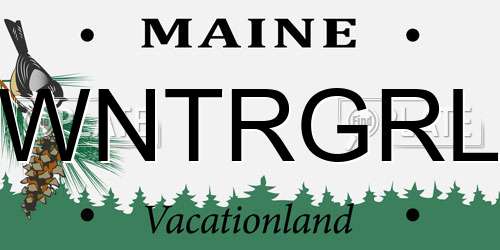 WNTRGRL Maine License Plate