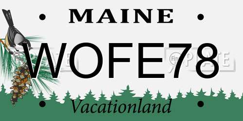 WOFE78 Maine License Plate