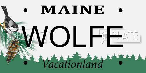 WOLFE Maine License Plate