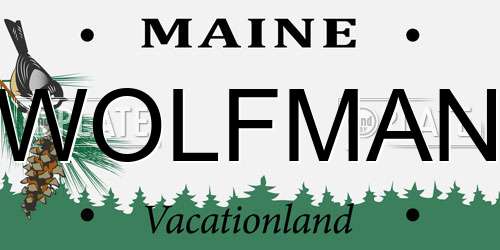 WOLFMAN Maine License Plate