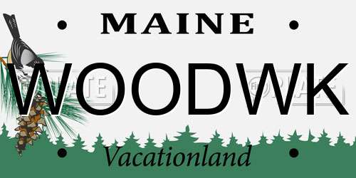 WOODWK Maine License Plate