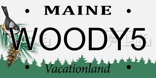 WOODY5 Maine License Plate