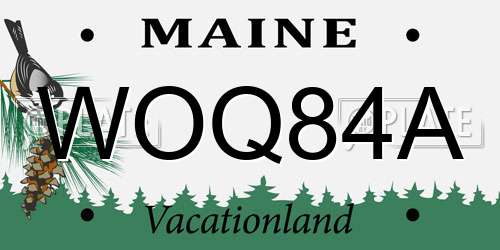 WOQ84A Maine License Plate