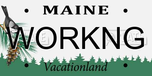 WORKNG Maine License Plate