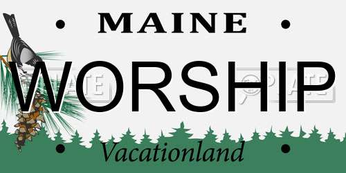 WORSHIP Maine License Plate