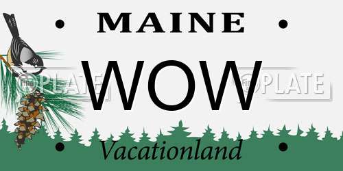 WOW Maine License Plate