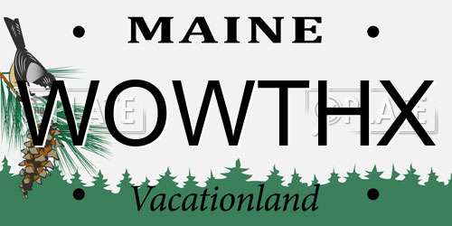 WOWTHX Maine License Plate