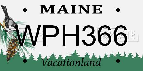 WPH366 Maine License Plate