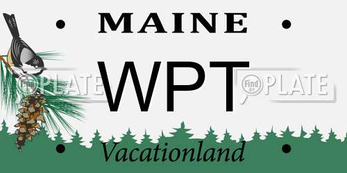 WPT Maine License Plate
