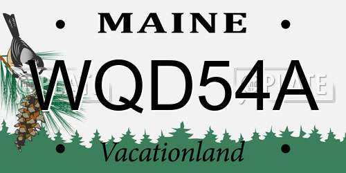 WQD54A Maine License Plate