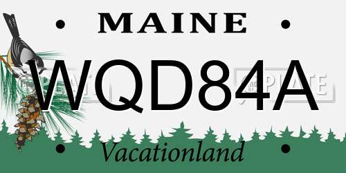 WQD84A Maine License Plate