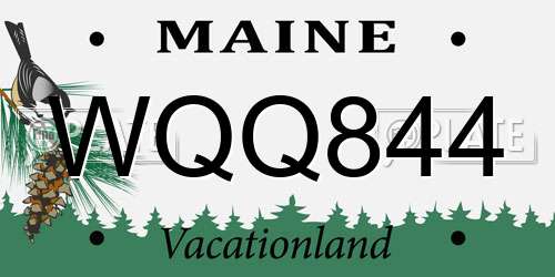 WQQ844 Maine License Plate