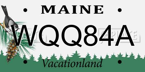 WQQ84A Maine License Plate