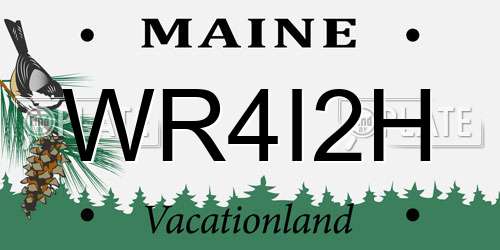 WR4I2H Maine License Plate