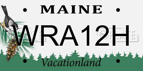 WRA12H Maine License Plate