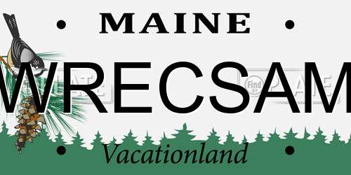 WRECSAM Maine License Plate